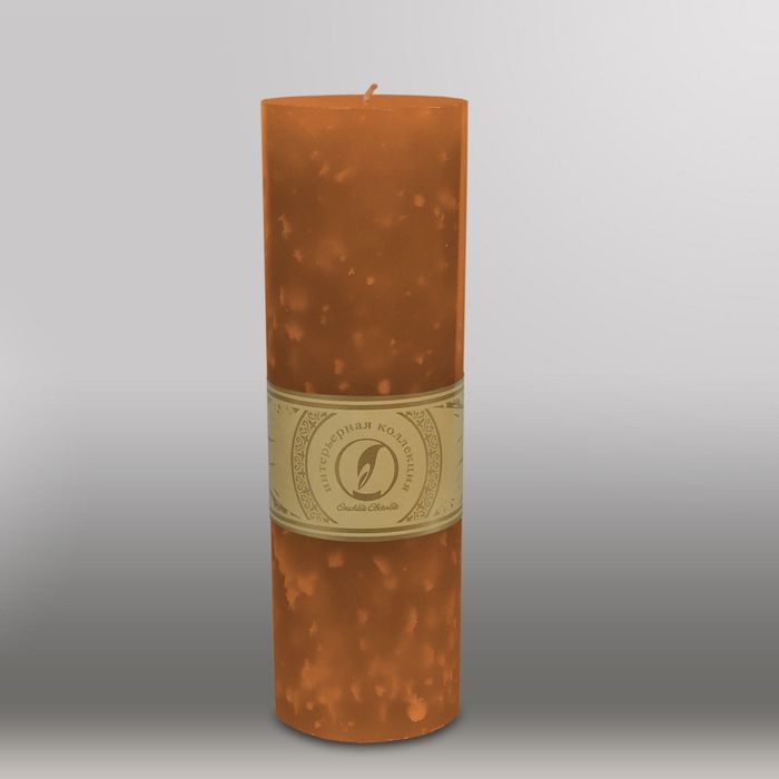 Свеча цилиндр "Мрамор", 80x255мм,  коричневый
