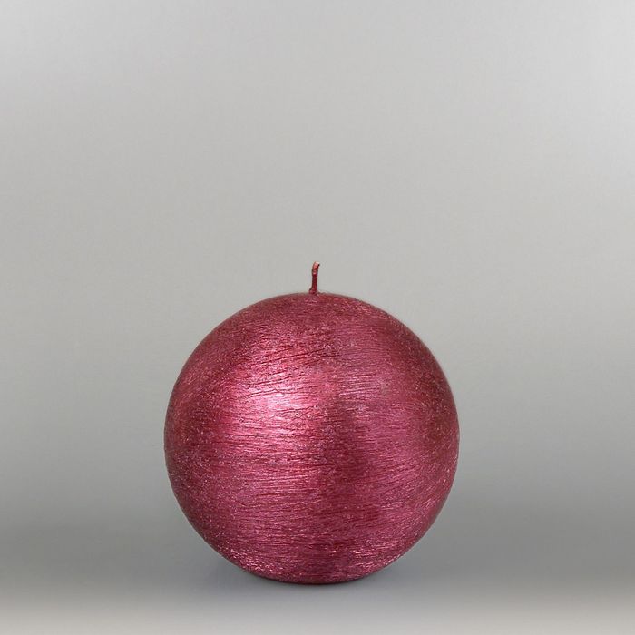 Свеча шар "Металлик", d=100мм,  рубин