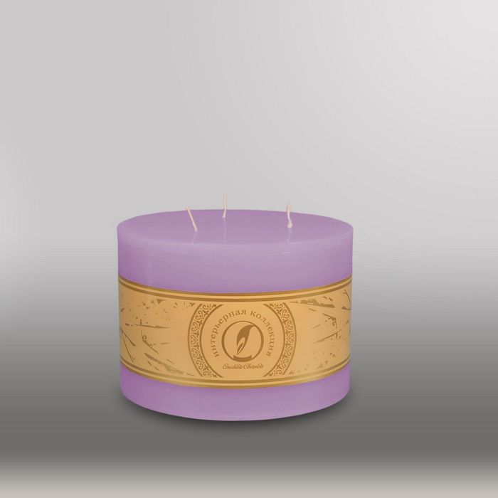 Свеча цилиндр "Классика", 150x105мм, 3 фитиля сиреневый