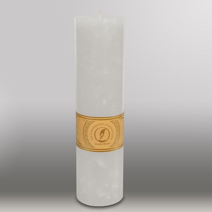Свеча цилиндр "Мрамор", 80x305мм, белый