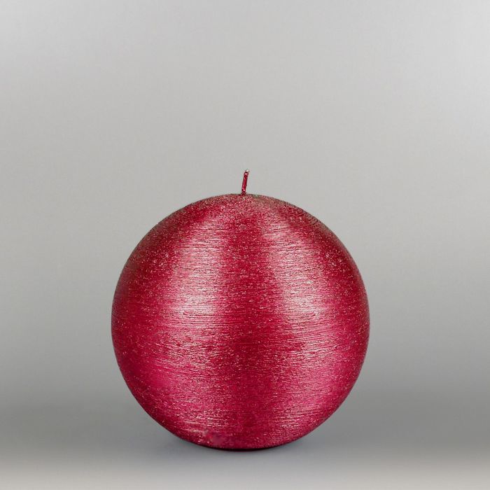 Свеча шар "Металлик", d=125мм,  рубин