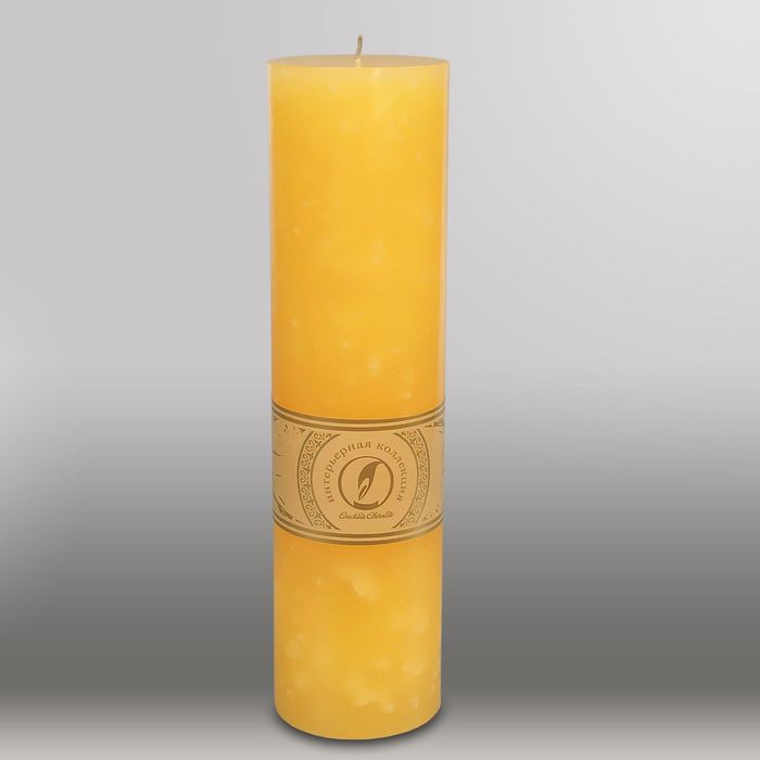 Свеча цилиндр "Мрамор", 80x305мм,  желтый