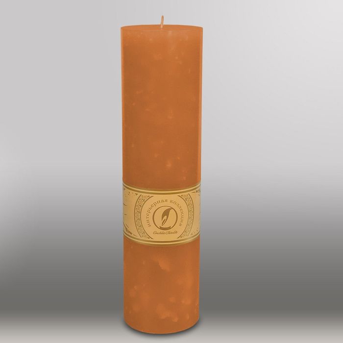 Свеча цилиндр "Мрамор", 80x305мм,  коричневый
