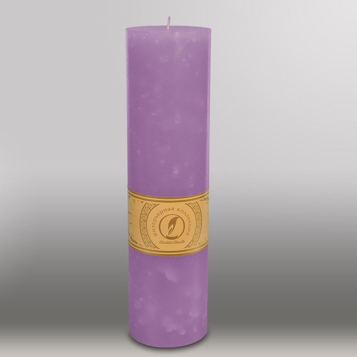 Свеча цилиндр "Мрамор", 80x305мм, сиреневый