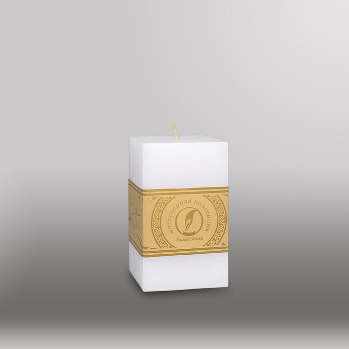 Свеча квадратная призма "Классика", 75x75х125мм,  белый