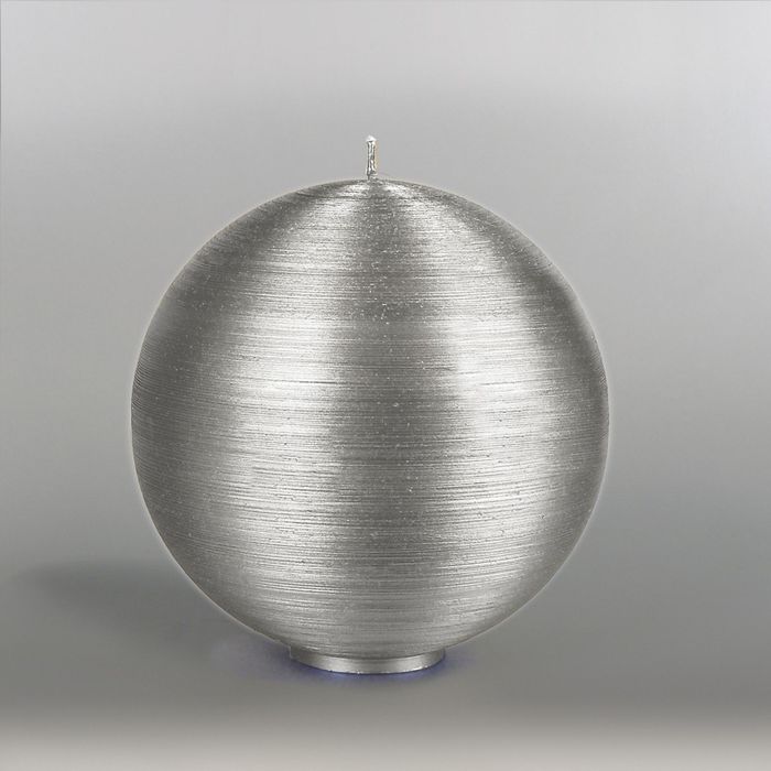 Свеча шар "Металлик", d=150мм,  серебро