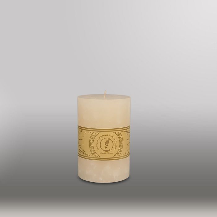 Свеча цилиндр "Мрамор", 100x150мм,  кремовый