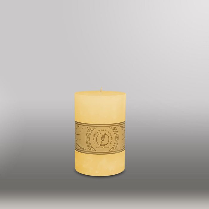 Свеча цилиндр "Мрамор", 100x150мм,  желтый