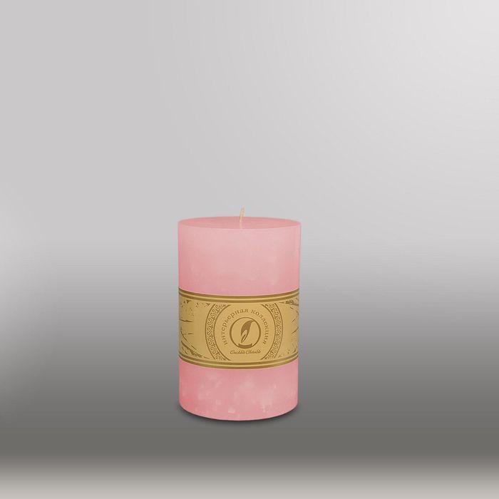 Свеча цилиндр "Мрамор", 100x150мм,  розовый