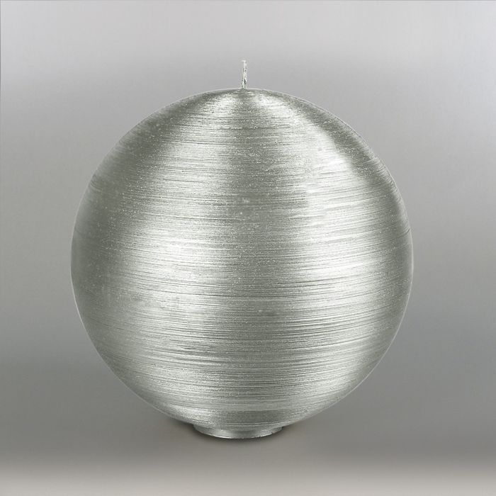 Свеча шар "Металлик", d=200мм,  серебро
