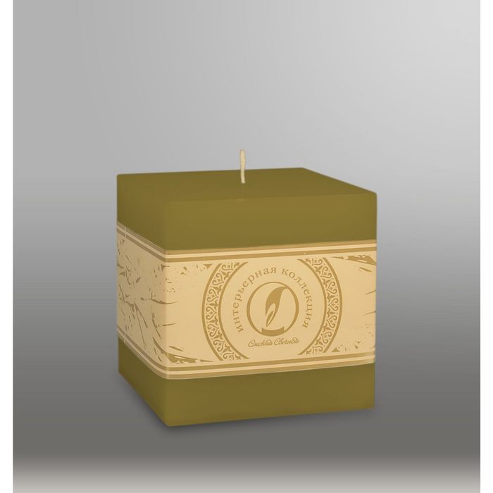 Свеча куб "Классика", 100мм,  оливковый