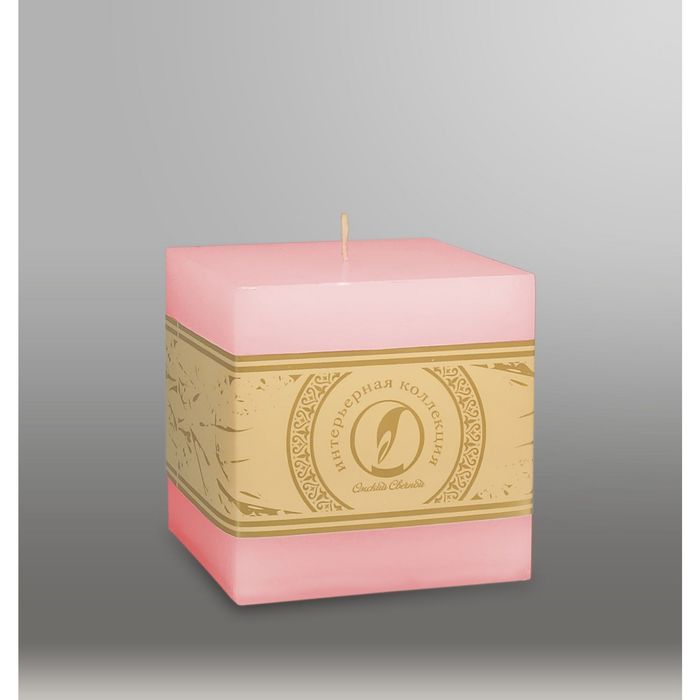 Свеча куб "Классика", 100мм,  розовый