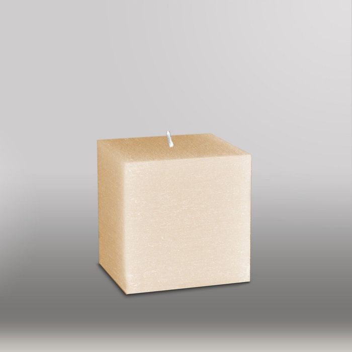 Свеча куб "Рельеф", 75мм,  кремовый