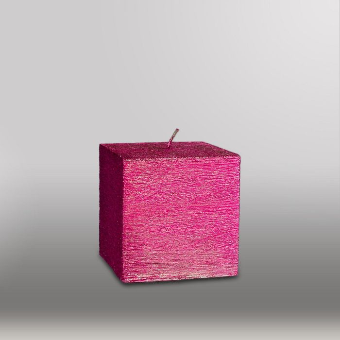 Свеча куб "Металлик", 75мм,  рубин
