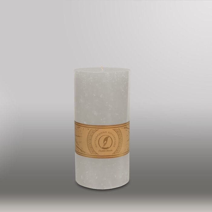 Свеча цилиндр "Мрамор", 100x205мм,  белый