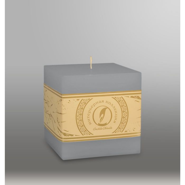 Свеча куб "Классика", 100мм,  дымчато-голубой