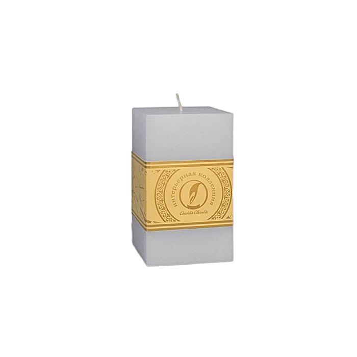 Свеча квадратная призма "Классика", 75x75х125мм,  дымчато-голубой