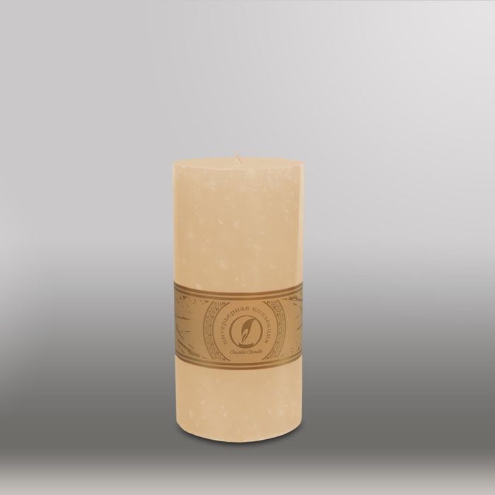 Свеча цилиндр "Мрамор", 100x205мм,  кремовый