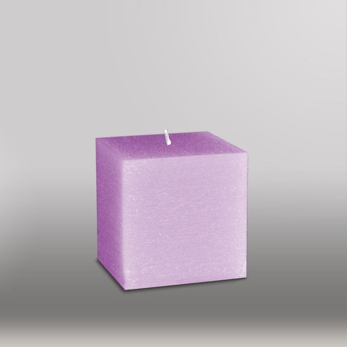 Свеча куб "Рельеф", 75мм,  сиреневый