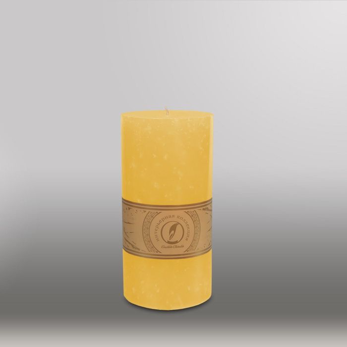 Свеча цилиндр "Мрамор", 100x205мм,  желтый