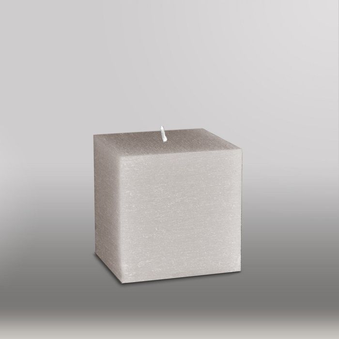 Свеча куб "Рельеф", 75мм,  дымчато-голубой