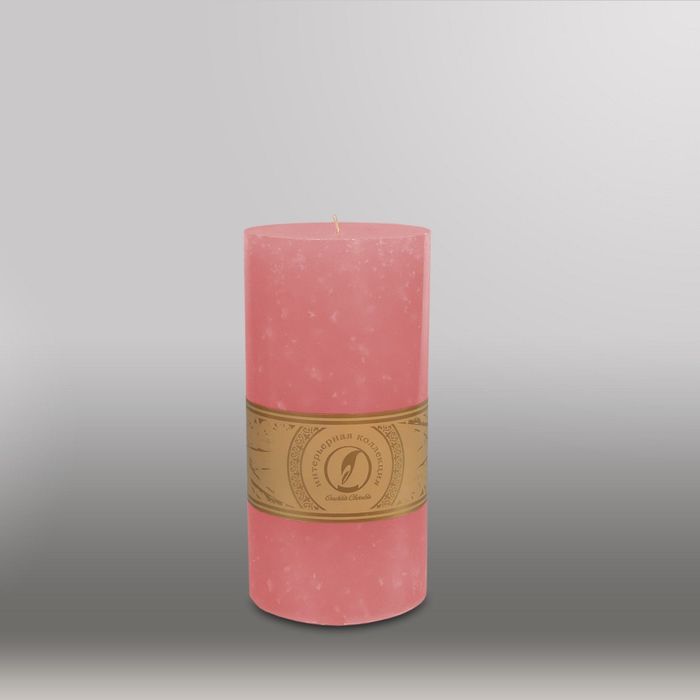 Свеча цилиндр "Мрамор", 100x205мм,  розовый