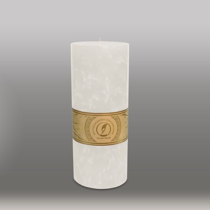 Свеча цилиндр "Мрамор", 100x255мм,  белый
