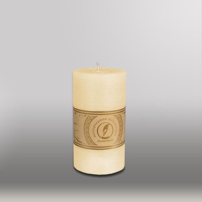 Свеча цилиндр "Рельеф", 80x150мм,  кремовый