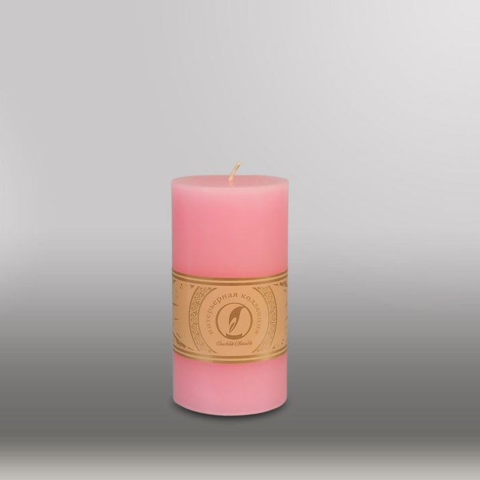 Свеча цилиндр "Классика", 80x150мм,  розовый