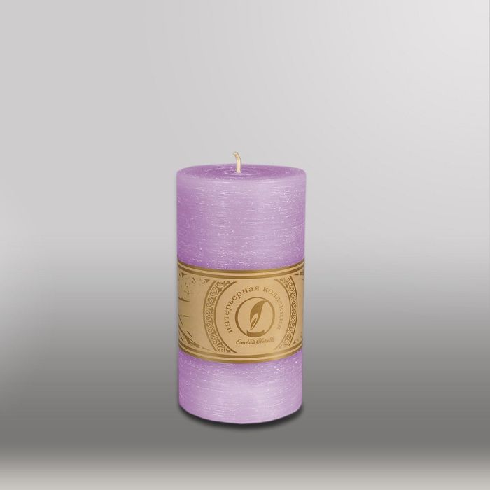 Свеча цилиндр "Рельеф", 80x150мм,  сиреневый