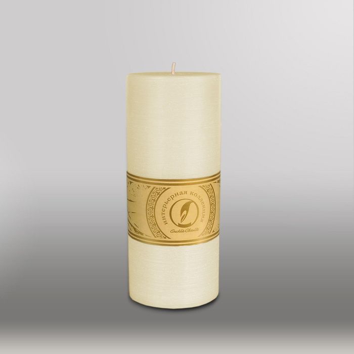 Свеча цилиндр "Рельеф", 80x200мм,  кремовый
