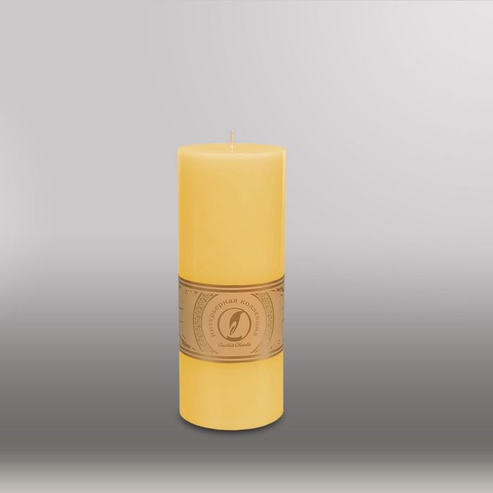 Свеча цилиндр "Классика", 80x200мм,  желтый