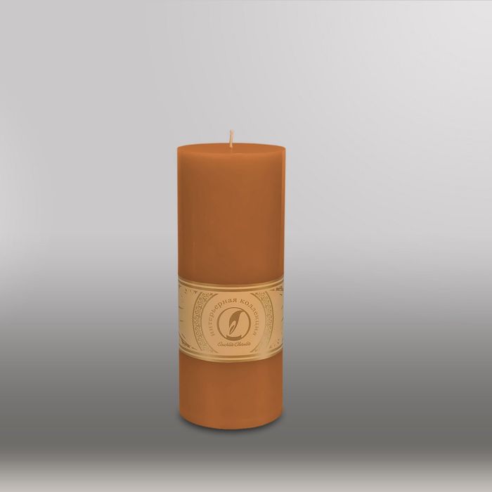 Свеча цилиндр "Классика", 80x200мм,  коричневый