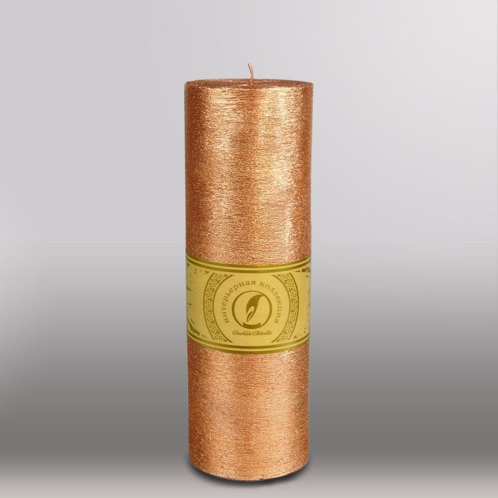Свеча цилиндр "Металлик", 80x255мм,  бронза