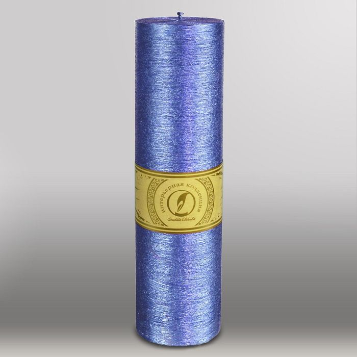 Свеча цилиндр "Металлик", 80x305мм,  темно-фиолетовый