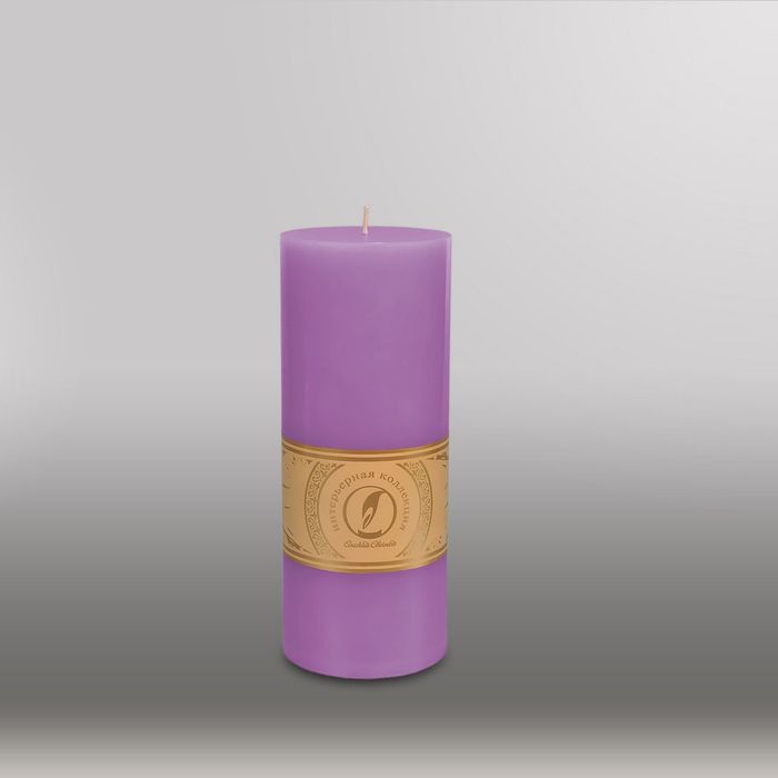 Свеча цилиндр "Классика", 80x200мм,  сиреневый