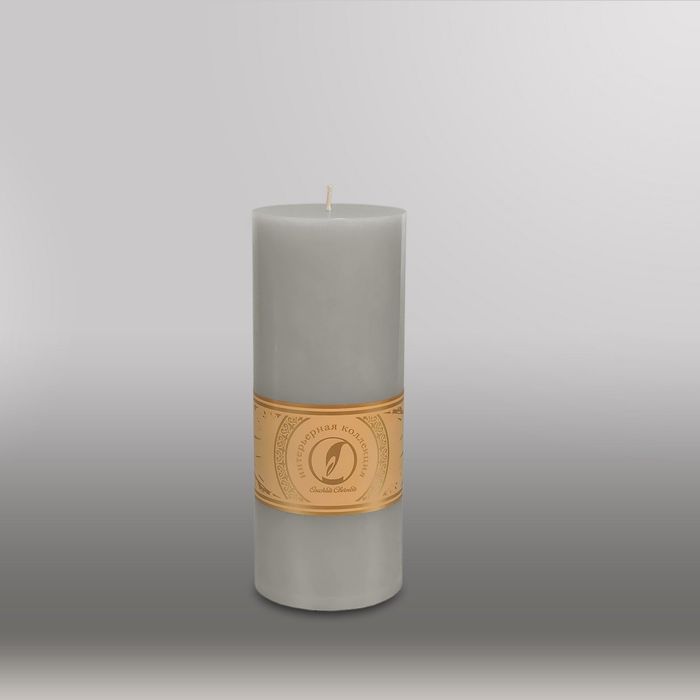 Свеча цилиндр "Классика", 80x200мм,  дымчато-голубой