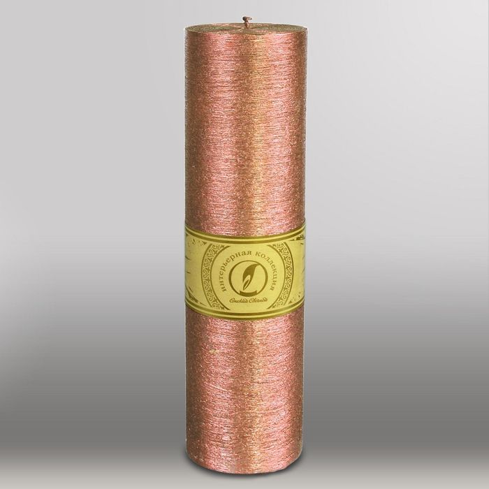 Свеча цилиндр "Металлик", 80x305мм,  бронза