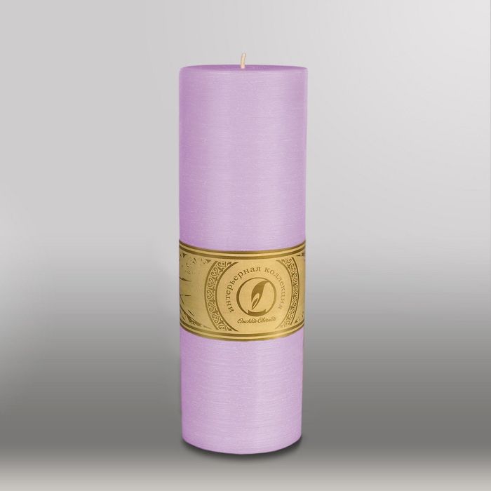 Свеча цилиндр "Рельеф", 80x255мм,  сиреневый