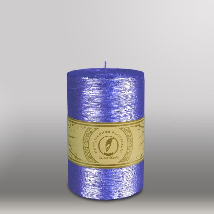Свеча цилиндр "Металлик", 100x150мм,  темно-фиолетовый