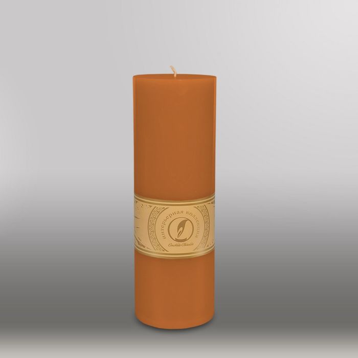 Свеча цилиндр "Классика", 80x255мм,  коричневый