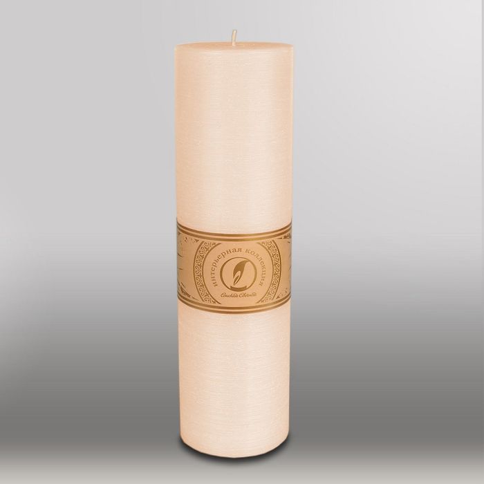 Свеча цилиндр "Рельеф", 80x305мм,  кремовый