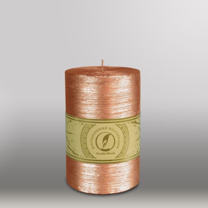 Свеча цилиндр "Металлик", 100x150мм,  бронза