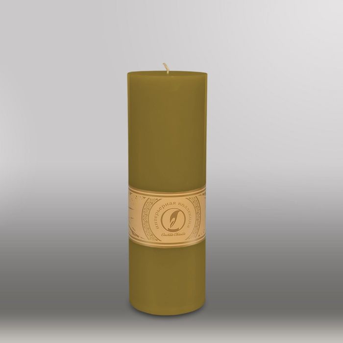 Свеча цилиндр "Классика", 80x255мм,  оливковый