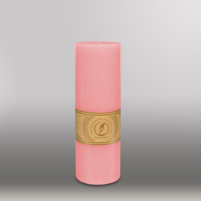 Свеча цилиндр "Классика", 80x255мм,  розовый