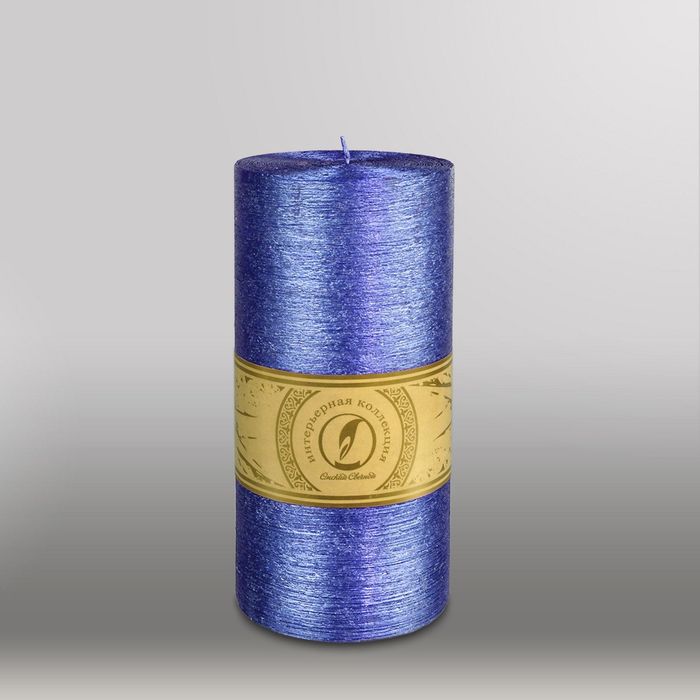 Свеча цилиндр "Металлик", 100x205мм,  темно-фиолетовый