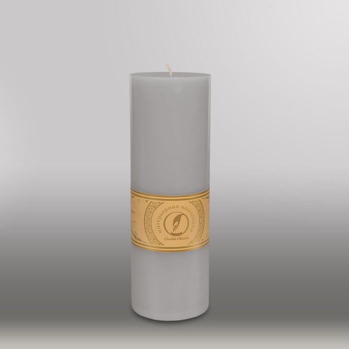 Свеча цилиндр "Классика", 80x255мм,  дымчато-голубой