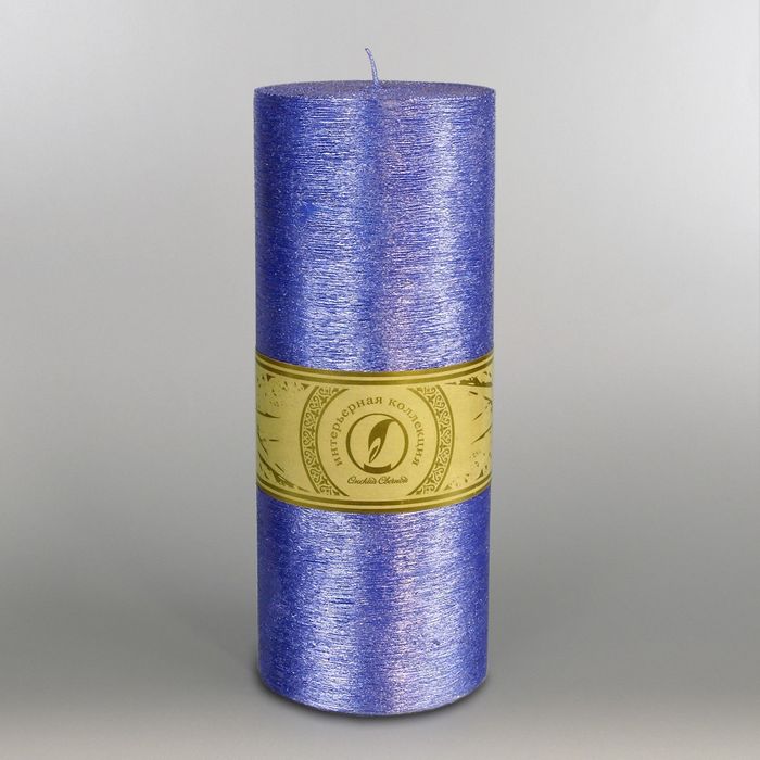 Свеча цилиндр "Металлик", 100x205мм,  темно-фиолетовый