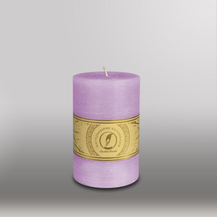Свеча цилиндр "Рельеф", 100x150мм,  сиреневый