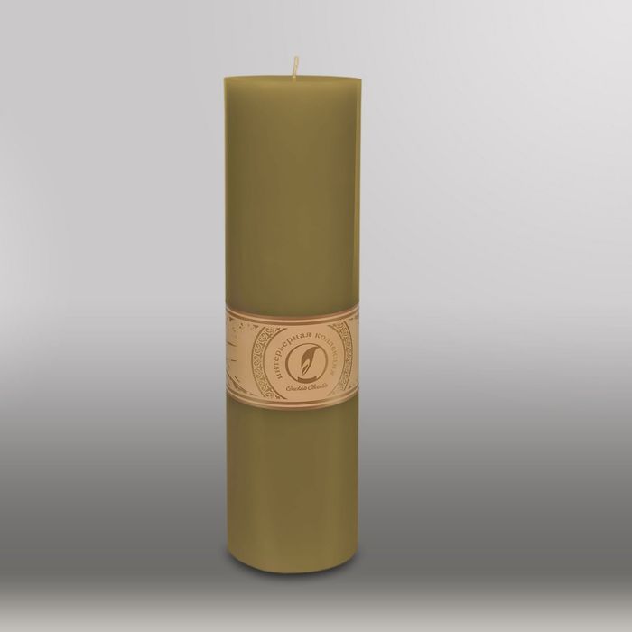 Свеча цилиндр "Классика", 80x305мм,  оливковый